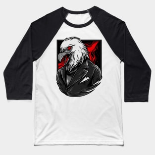 Sparrow Hawk Eagle Grey Red Baseball T-Shirt